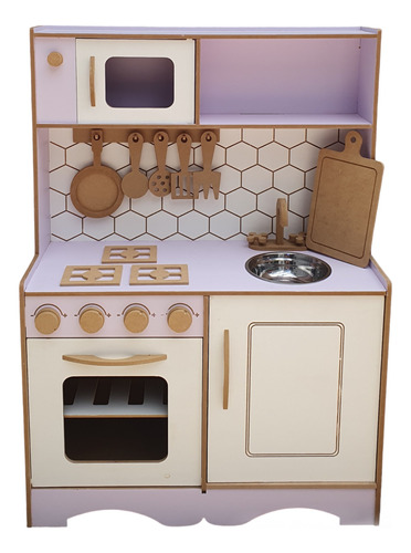 Juego Cocina Xl Infantil Madera Montessori Con Accesorios