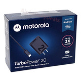 Cargador Motorola Turbo Power 20w Cubo+cable Usb A Y Tipo C