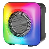 Parlante Portátil 3 Rgb Bluetooth Flame Light Fm Recargable Color Negro