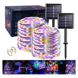 Tira Led Decorativa Luces Led Navideñas Solar 2 Rollos De 10 Metros C/u 20 M Color De La Luz Rgb