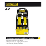 Cincha Cinta Amarre 2 Unidades 2 M X 25mm 408 Kg Crossmaster Color Amarillo