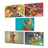 Kit 5 Cuadros Infantil, Niños, Scooby Doo, 38x26cm C/u