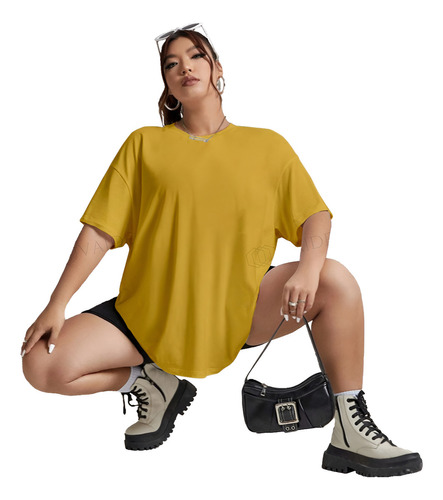 Camiseta Simples Plus Size Fitness Sport Larga Aestheti Swag