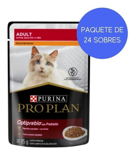 Purina Pro Plan Kit 24 Sobres Alimento Húmedo Gato Adulto 85gr