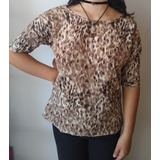 Camisa Blusa Top Awada Animal Print