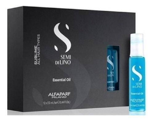 Kit Com 12 Ampolas Alfaparf Semi Di Lino Azul Essencial Oil