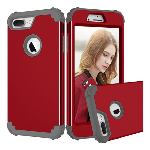 Funda Para Iphone6/7/8/6plus/7plus/8plus 360 Uso Rudo 3 En 1