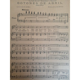 Partitura Antigua Botones De Abril. Louis Silvera 1922