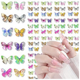 Kit De 60 Colgantes De Uñas De Mariposa 3d, Decoración De Uñ