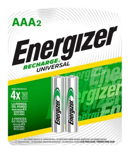 Pilas Baterias Recargables Energizer Aaa X 2, 700 Mah
