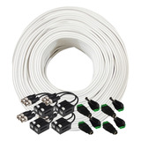 Cable Utp Cat 5e Blanco 50m+ 4 Par Balun+ 4 Par Voltaje Myh