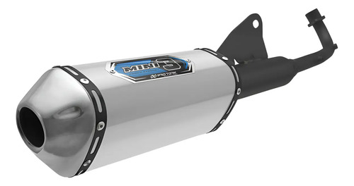 Escapamento Mini 3 Escape Moto Pop 100 07 A 15 Curva Preta
