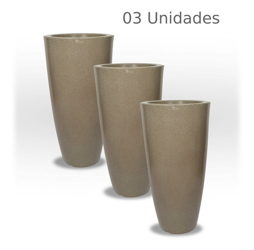 Kit 3 Vasos Plastico Para Plantas Jardim Cônico Bojo Tam. 10