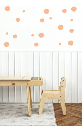 Adesivo Decorativo De Parede Infantil, 150 Bolinhas Pêssego