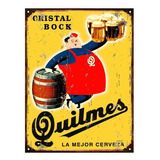 Cartel De Chapa Vintage Publicidad Cerveza Quilmes 30x40cm