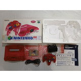 Nintendo 64 Funtastic Series Clear Red Vermelho + Caixa + Manual Com Número De Série Batendo + Controle + Cabos