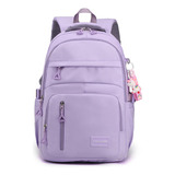 Mochila Escolar Abeleza Escolar A31 Color Violeta Diseño Lisa 30l