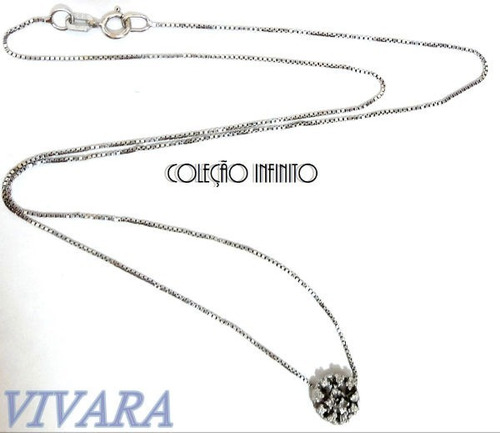 Ivi1388 = Colar C/pingente Vivara O.branco 18k! Diam. 