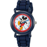 Reloj Original Disney Mickey Mouse Silicona Azul Para Niño