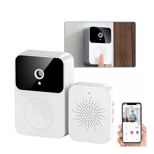 Campainha Interfone Inteligente Camera E Audio Wi-fi Sem Fio