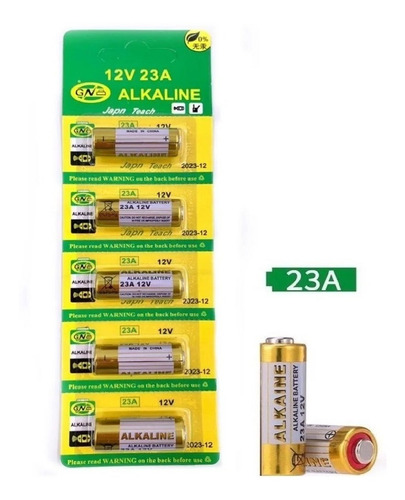 Kit 5 Baterias Pilhas A23 Alcalina 12v Controle Portão Ppa