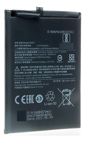 Batería Para Xiaomi Poco X3 Bn57 En Caja Original.