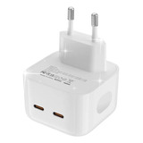 Carregador Fonte Duplo Usb-c 40w Turbo 2 Entradas Pd Bivolt