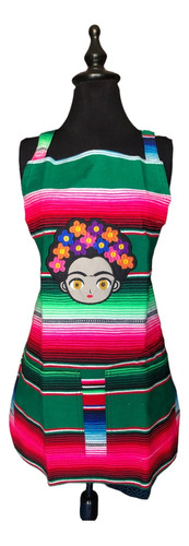 Mandil Artesanal Mexicano Delantal Saltillo Frida Kahlo
