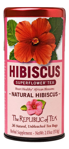 The Republic Of Tea Natural Hibiscus Superflower Tea (36 Tea
