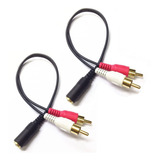 Cable Conector De Audio Hembra 3,5 Mm A 2 Rca | 2 Unidades