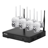 Kit Nvr 4 Cámaras Ip Wifi Qhd 1296p 3mp Escam Wnk714