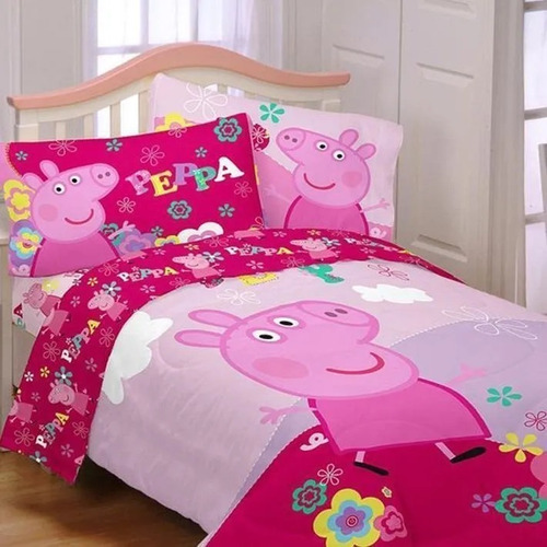 Jogo Cama Super King Peppa Pig Edredom 400 Fios Infantil