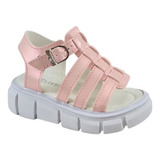 Sandalias Con Plataforma Nenas De Vestir Blanco Rosa Klivers