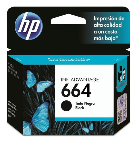 Cartucho De Tinta Hp 664 Negra Original (f6v29al)