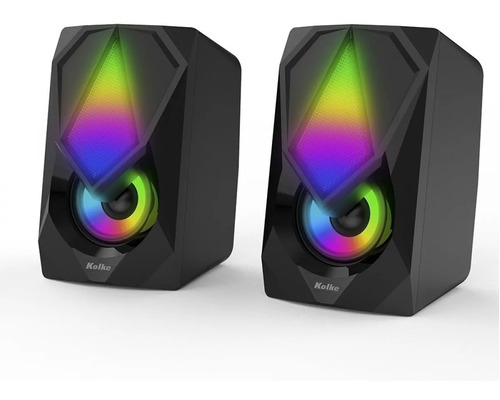 Parlantes Kolke Rgb Pc Notebook Potencia 10w Luces Rgb