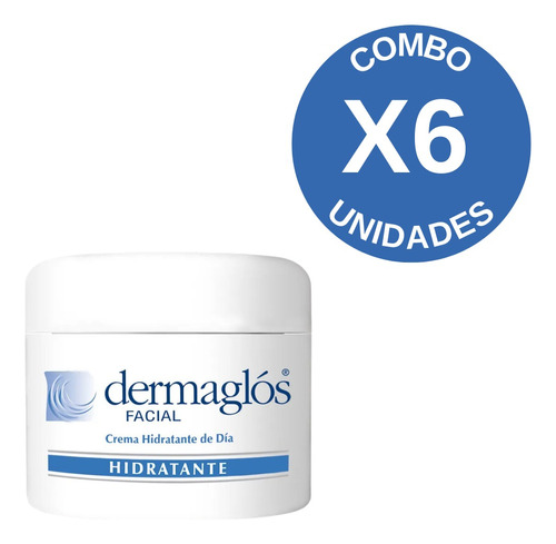Combo X6 Dermaglos Crema Hidratante De Dia Piel Seca 50 Gr