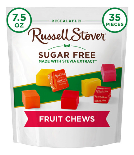 Russell Stover Fruit Chews - Caramelos Sin Azucar, Bolsa De