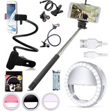 Suporte Celular Articulado Bastão Selfie Luz Led Ring Light