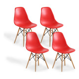 Set De 4 Sillas Eames Paris Para Comedor Colores