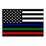 Imán De Bandera Estadounidense Para Coche (línea Fina Azul, 