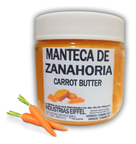 Manteca De Zanahoria 170g - Materia Prima Apto Cosmética