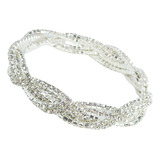 Pulseira De Strass Com Fecho Lagosta Ajustável