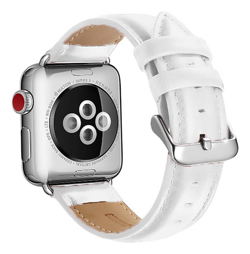 Pulseira Couro Liso Para Apple Watch Series Iwo Premium Luxo