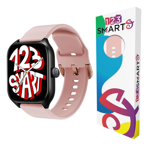 Pulseira De Silicone Fecho Rosa Compativel Com Amazfit Gts 4 Gts 3 Gts 2 Gts 1 Gts4 Mini Gts2 Mini Bip U Bip S Bip 3 Bip Lite Gtr Mini Gtr 42mm - Cor Rosa