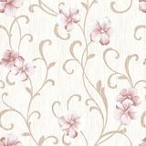 Papel De Parede Adesivo Floral Flores Rosa E Bege 2 Metros