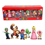 Mario Bros Figuras Luigi Yoshi Bowser Peach En Caja + Regal0