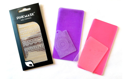 Placa Pink Mask Nail Stamping + 4 Placas De Regalo