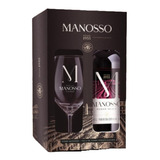 Kit Vinho Manosso Tinto De Mesa Suave Bordô 750ml + Taça