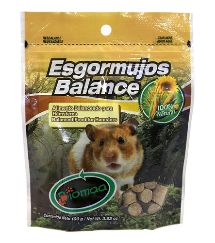 5 Alimentos Para Hamsters Esgormujos Balance 100 G C/u