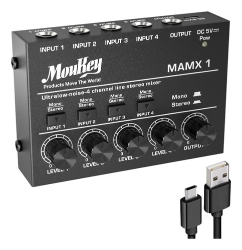 Mini Audio Mixer Marca Moukey